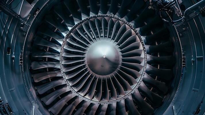 close-up-of-a-jet-engine-showcasing-its-intricate-fan-blades-and-powerful-design-photo